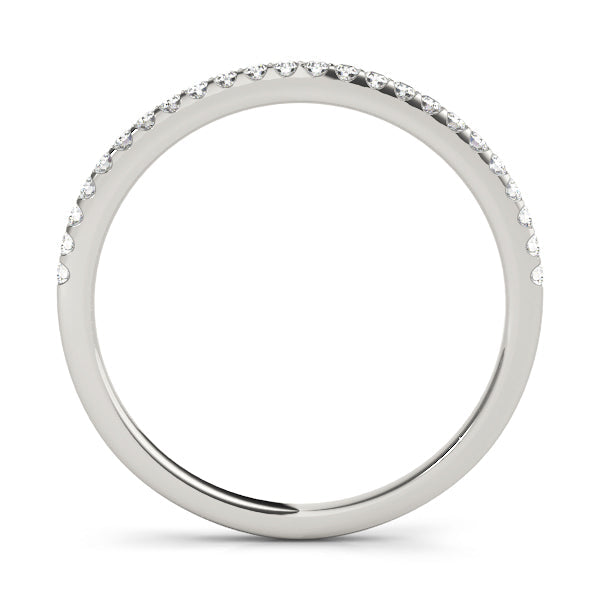 Single Row Prong Set Wedding Half Eternity Ring in Gold & Platinum