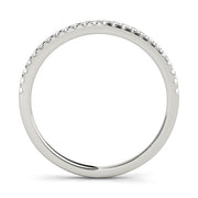 Single Row Prong Set Wedding Half Eternity Ring in Gold & Platinum