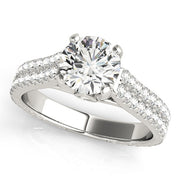 Pristine Pave Round Diamond Engagement Ring in 10K/14K gold and platinum with certified lab-grown or natural diamonds