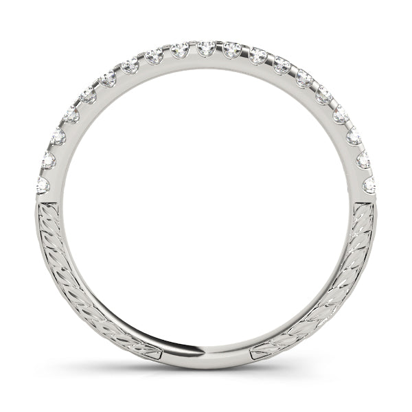 Shared Prong Half Eternity Ring in Gold & Platinum