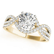Devoted Multi-Row Round Diamond Engagement Ring in 10K/14K gold and platinum with certified lab-grown or natural diamonds
