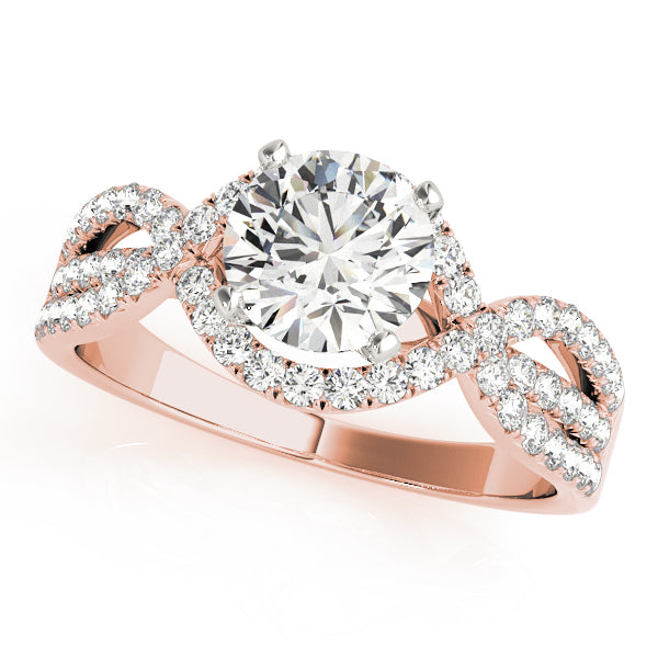 Devoted Multi-Row Round Diamond Engagement Ring in 10K/14K gold and platinum with certified lab-grown or natural diamonds