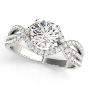 Devoted Multi-Row Round Diamond Engagement Ring in 10K/14K gold and platinum with certified lab-grown or natural diamonds