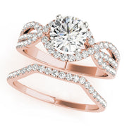 Devoted Multi-Row Round Diamond Engagement Ring in 10K/14K gold and platinum with certified lab-grown or natural diamonds
