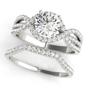 Devoted Multi-Row Round Diamond Engagement Ring in 10K/14K gold and platinum with certified lab-grown or natural diamonds