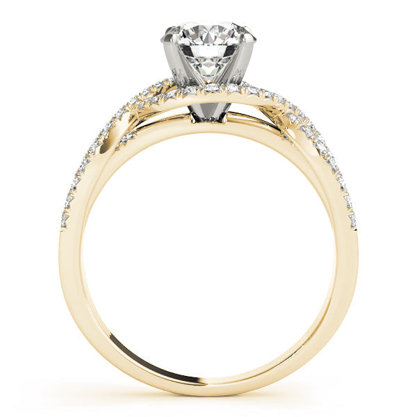 Devoted Multi-Row Round Diamond Engagement Ring in 10K/14K gold and platinum with certified lab-grown or natural diamonds