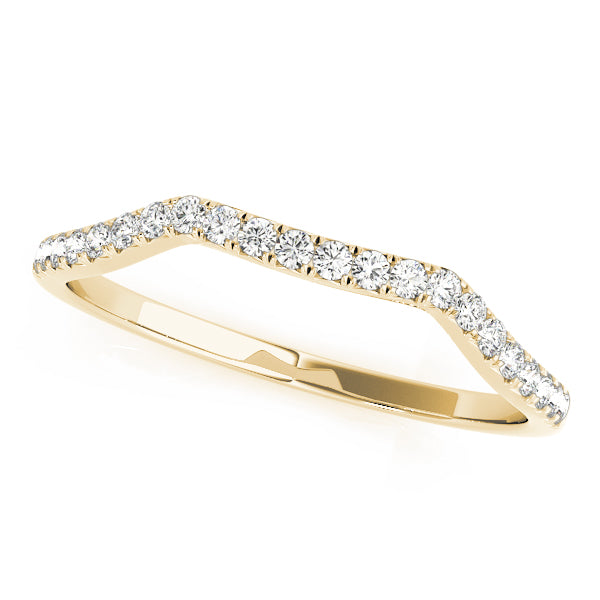 Curved Bands Half Eternity Ring in 10K/14K gold and platinum with certified lab-grown or natural diamonds