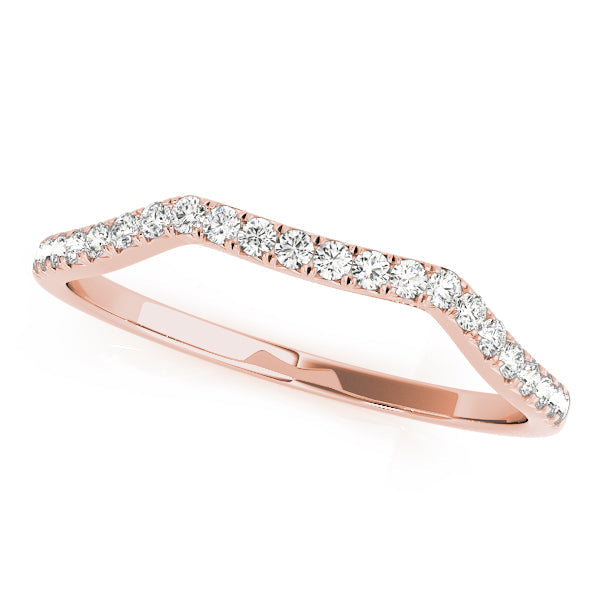 Curved Bands Half Eternity Ring in Gold & Platinum