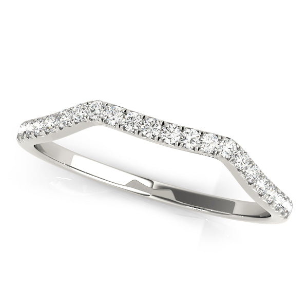Curved Bands Half Eternity Ring in Gold & Platinum