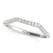Curved Bands Half Eternity Ring in Gold & Platinum
