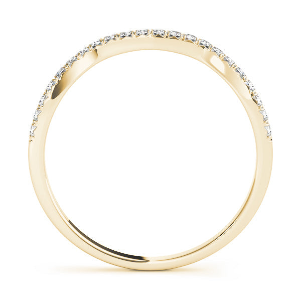 Curved Bands Half Eternity Ring in Gold & Platinum