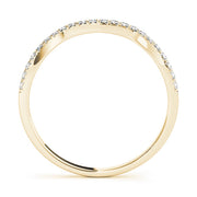 Curved Bands Half Eternity Ring in Gold & Platinum