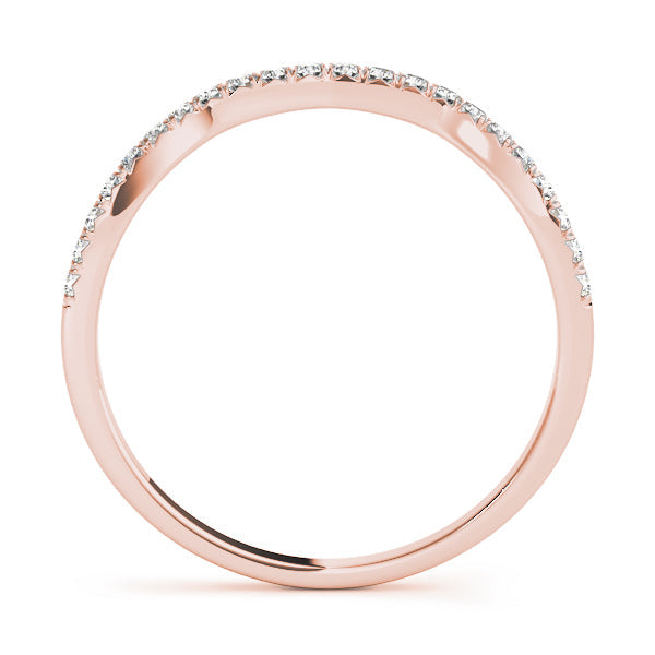 Curved Bands Half Eternity Ring in Gold & Platinum