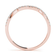 Curved Bands Half Eternity Ring in Gold & Platinum