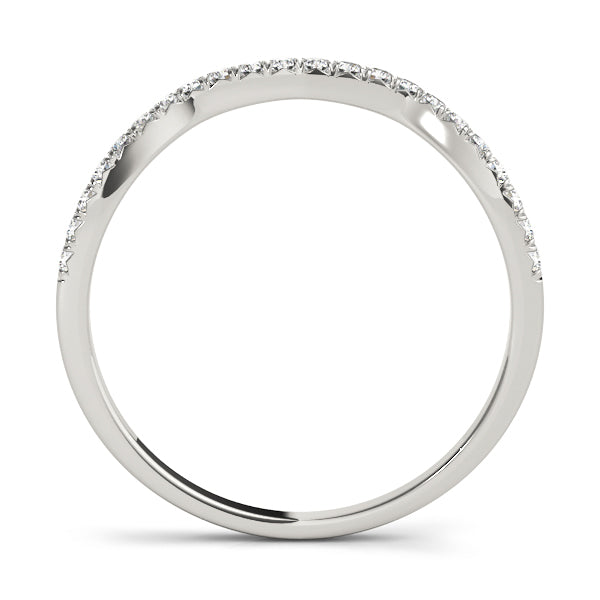 Curved Bands Half Eternity Ring in Gold & Platinum