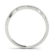 Curved Bands Half Eternity Ring in Gold & Platinum