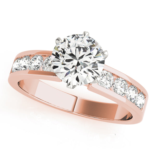 Adored Channel-Set Round Diamond Engagement Ring in 10K/14K gold and platinum with certified lab-grown or natural diamonds