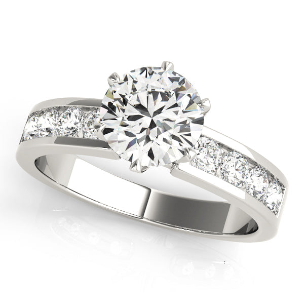 Adored Channel-Set Round Diamond Engagement Ring in 10K/14K gold and platinum with certified lab-grown or natural diamonds