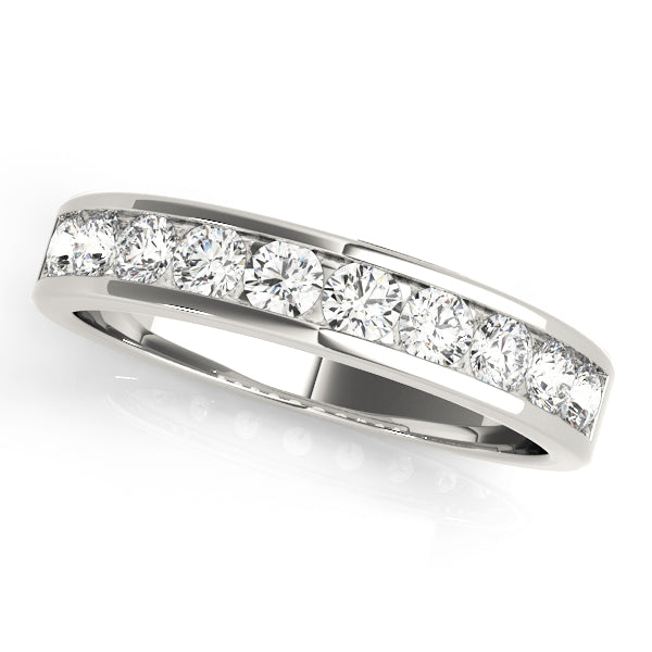 Channel Set Half Eternity Ring in 10K/14K gold and platinum with certified lab-grown or natural diamonds