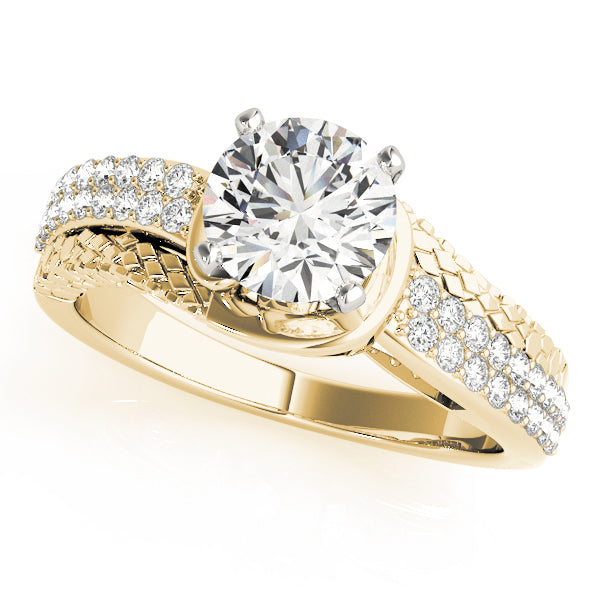 Resplendent Multi-Row Round Diamond Engagement Ring in 10K/14K gold and platinum with certified lab-grown or natural diamonds