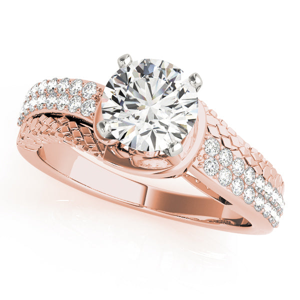 Resplendent Multi-Row Round Diamond Engagement Ring in 10K/14K gold and platinum with certified lab-grown or natural diamonds