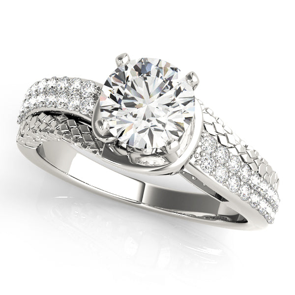 Resplendent Multi-Row Round Diamond Engagement Ring in 10K/14K gold and platinum with certified lab-grown or natural diamonds