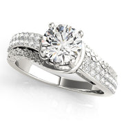 Resplendent Multi-Row Round Diamond Engagement Ring in 10K/14K gold and platinum with certified lab-grown or natural diamonds