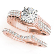 Resplendent Multi-Row Round Diamond Engagement Ring in 10K/14K gold and platinum with certified lab-grown or natural diamonds