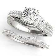 Resplendent Multi-Row Round Diamond Engagement Ring in 10K/14K gold and platinum with certified lab-grown or natural diamonds