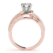 Resplendent Multi-Row Round Diamond Engagement Ring in 10K/14K gold and platinum with certified lab-grown or natural diamonds