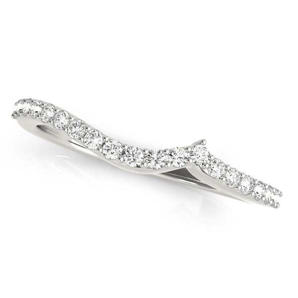 Curved Bands Half Eternity Ring in Gold & Platinum