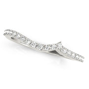 Curved Bands Half Eternity Ring in Gold & Platinum