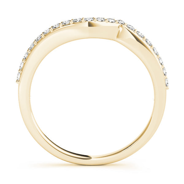 Curved Bands Half Eternity Ring in Gold & Platinum
