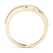 Curved Bands Half Eternity Ring in Gold & Platinum