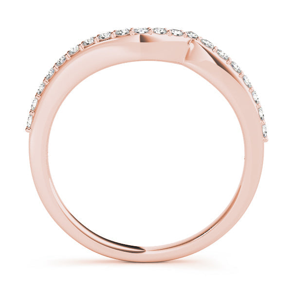 Curved Bands Half Eternity Ring in Gold & Platinum