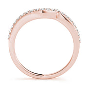 Curved Bands Half Eternity Ring in Gold & Platinum