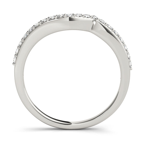 Curved Bands Half Eternity Ring in Gold & Platinum