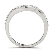Curved Bands Half Eternity Ring in Gold & Platinum