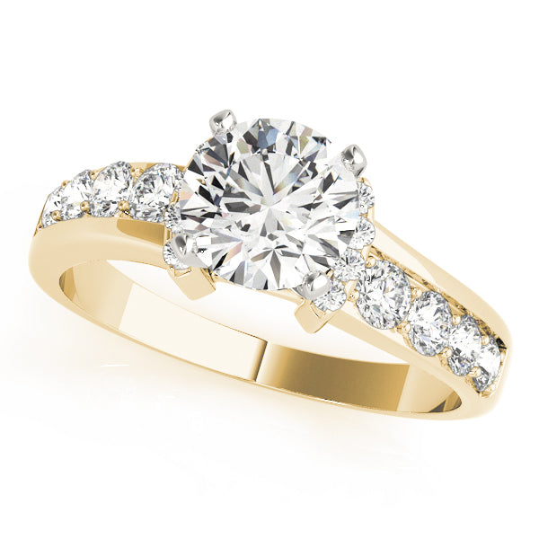 Cherished Prong-Set Round Diamond Engagement Ring in 10K/14K gold and platinum with certified lab-grown or natural diamonds