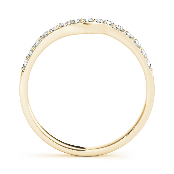 Shared Prong Curved Half Eternity Ring in Gold & Platinum