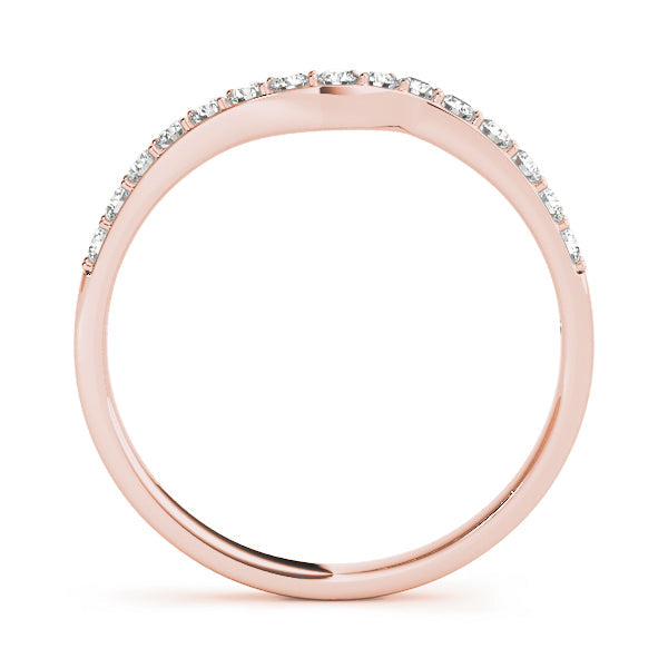Shared Prong Curved Half Eternity Ring in Gold & Platinum