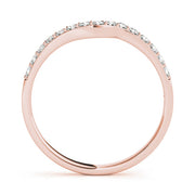 Shared Prong Curved Half Eternity Ring in Gold & Platinum