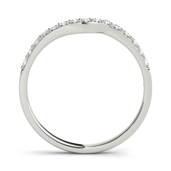 Shared Prong Curved Half Eternity Ring in Gold & Platinum