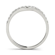 Shared Prong Curved Half Eternity Ring in Gold & Platinum