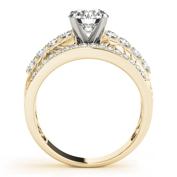 Noble Multi-Row Round Diamond Engagement Ring in 10K/14K gold and platinum with certified lab-grown or natural diamonds