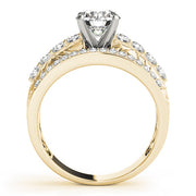 Noble Multi-Row Round Diamond Engagement Ring in 10K/14K gold and platinum with certified lab-grown or natural diamonds