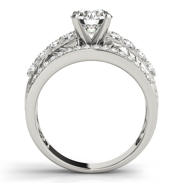 Noble Multi-Row Round Diamond Engagement Ring in 10K/14K gold and platinum with certified lab-grown or natural diamonds
