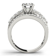 Noble Multi-Row Round Diamond Engagement Ring in 10K/14K gold and platinum with certified lab-grown or natural diamonds