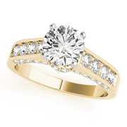 Classic Channel-Set Round Diamond Engagement Ring in 10K/14K gold and platinum with certified lab-grown or natural diamonds