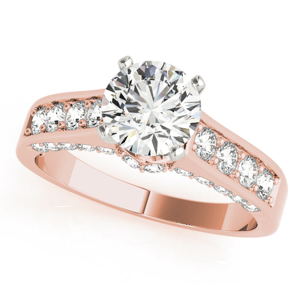 Classic Channel-Set Round Diamond Engagement Ring in 10K/14K gold and platinum with certified lab-grown or natural diamonds